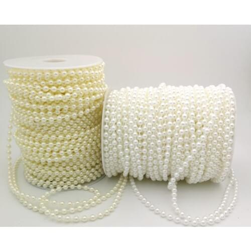 2-10Meters dia 3/4/5/6/8mm pearl Beads Cotton Line Chain pearls Garland Wedding Party Decoration Bride Bouquet Accessories