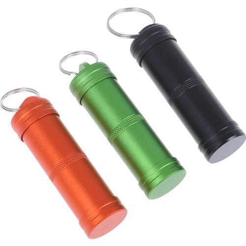1PCS Waterproof Pill BoxCache Cache Drug Holder Outdoor Emergency Survival Container Keychain Medicine Box Travel Camp Tools