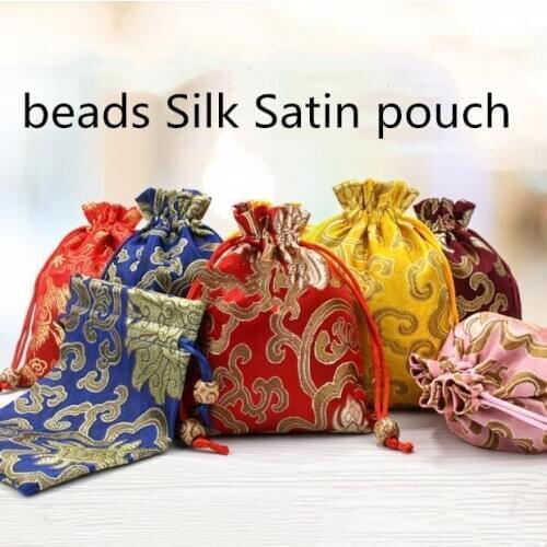 10pcs 50pcs 100pcs Small Silk Satin Drawstring Gift Pouches Candy Bag for Christmas Packaging Wedding Party Favor 12x15cm