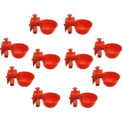 10Pcs Bird Cage Chick Coop Feed Quail Drinking Cups Chicken Water Bowl Pigeons Automatic Water Feeder Farm Animal Tool