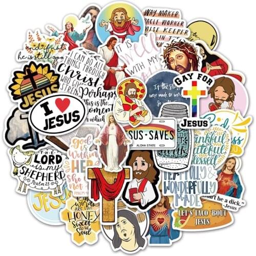 25/50pcs Christianity Jesus Stickers Decal Believers Cross Pegatina For Stationery Laptop PS4 Suitcase Skateboard Guitar Sticker