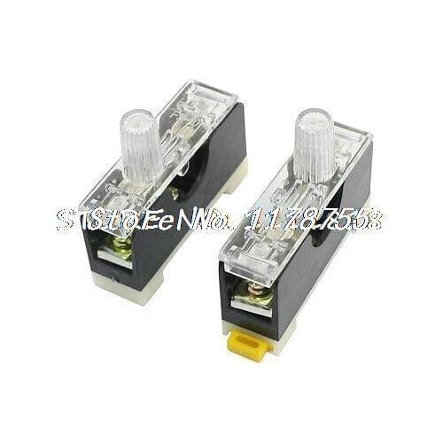 2 Pcs 35mm DIN Rail Mount 6mm x 30mm Fuse Holder Base AC 250V 10A Amp
