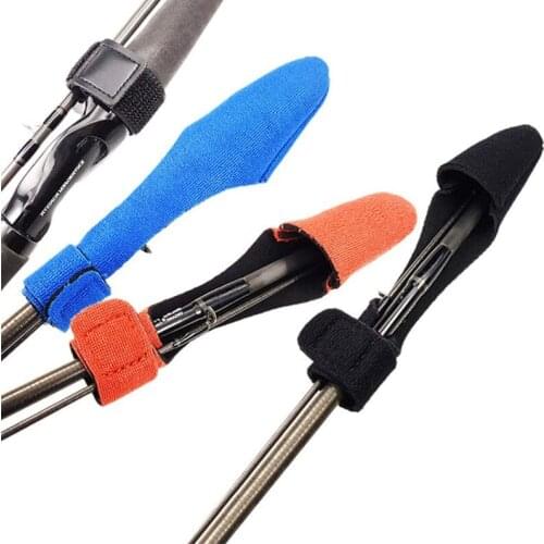 2Pcs Fishing Rod Tip Top Cover Expandable Neoprene Fishing Rod Tip Guard Protector + Rod Ties Belt Fishing Tackle Accessories
