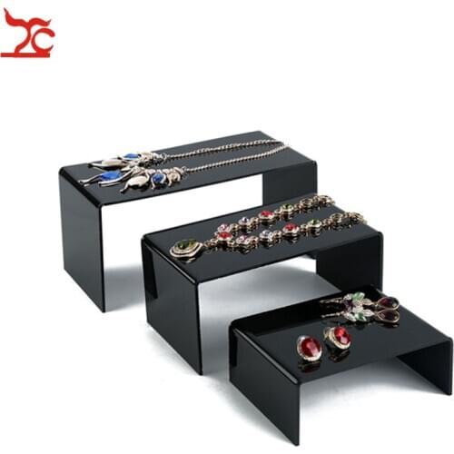 3pcs Transparent Acrylic Display Stand Multi-functional Jewelry Storage Rack Display Racks Cosmetics Display Holder