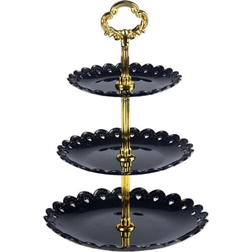 3-Tier Stand Cake Rack Three-layer Fruit Plate Cake Stand Dessert Vegetable Storage Rack Afternoon Tea Weeding Party Cake Stand