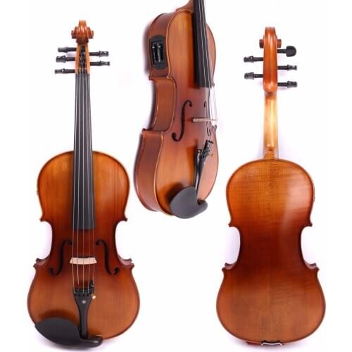 4/4 New 5 string Electric Acoustic Violin Solid Wood Nice Sound dark red blue black