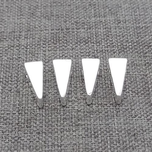 4pcs of 925 Sterling Silver Plain Triangle Spike Beads for Bracelet Necklace