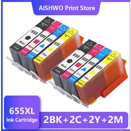 8PCS Compatible 655 Ink Cartridge Replacement for HP 655 HP655 for deskjet 3525 5525 4615 4625 4525 6520 6525 6625 Printer