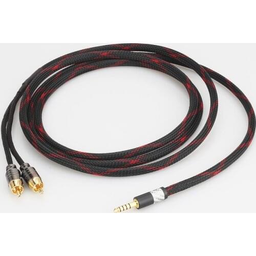 Audiocrast High Quality 4.4mm 5 Pole Male Balanced to 2RCA Upgraded Cable For pha2a wm1a 1z zx300a