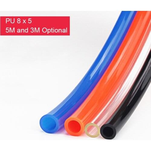 PU8*5 PU air hose 5M or 3M/lot pneumatic hose 8mm air compressor tube blue black red tube hose for compressor
