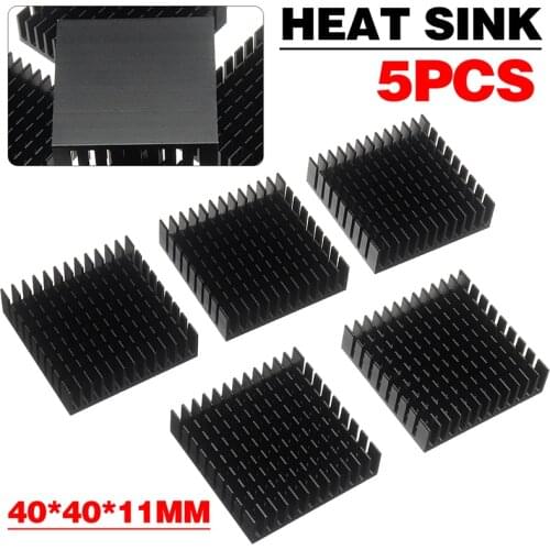 5pcs Black Heat Sink Good Heat Dissipation Aluminum Heatsink For LED Power Transistor 40*40*11mm Mayitr