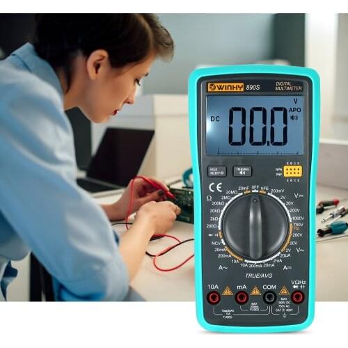 Digital LCD Multimeter Voice NCV True RMS DC/AC Voltage Current Meter Capacitance Resistance Diode Tester VC890S