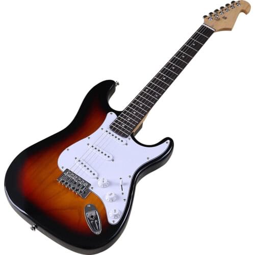 High gloss 6 string RED electric guitar ST solid basswood body 39 inch 22 frets electric guitar with small flaw