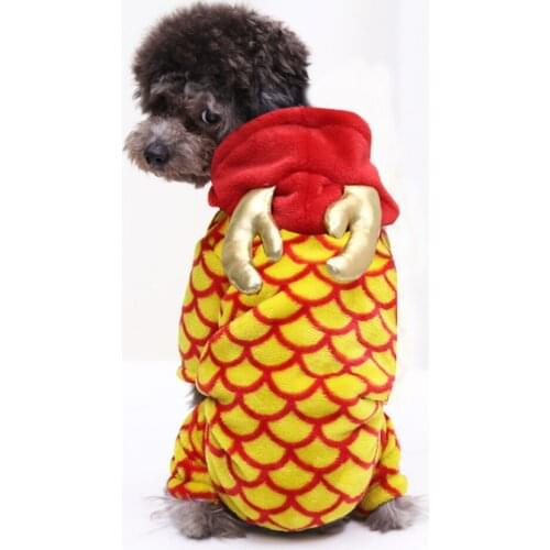 Pet Chinese Dargon Dog Costume New Year Cat Dog Clothes Hoodies Coat For Small Meduim Large Dogs Warm Dog Puppy Jacket Coat