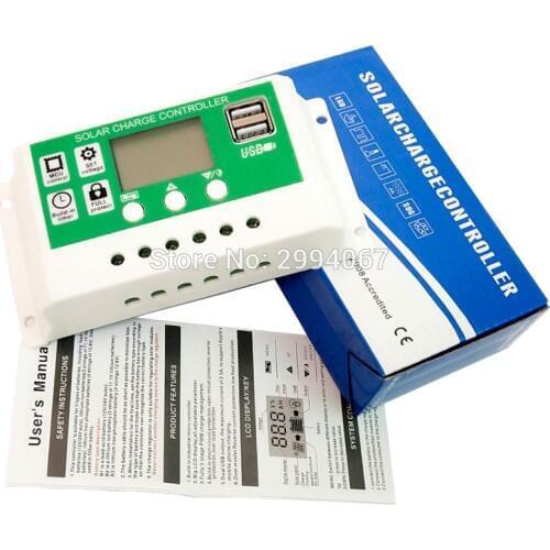 30A/20A/10A 12v24v PWM Solar charge controller battery charger PV Regulator for Lead acid battery Li-ion lithium batteries