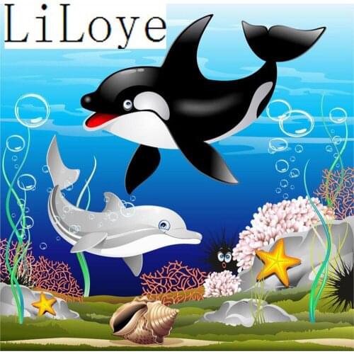 LI LOYE Cartoon 5D Diamond Embroidery dolphin DIY Diamond Painting Cross Stitch Mosaic Rhinestones Home decor Painting Icon Q896