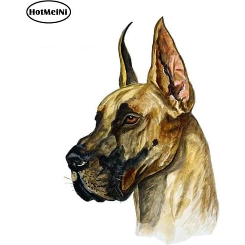 HotMeiNi 13cm x 9.1cm Great Dane German Mastiff Cropped Ears Portrait Home Office Decor Decal Cartoon Car Stickers Graphics