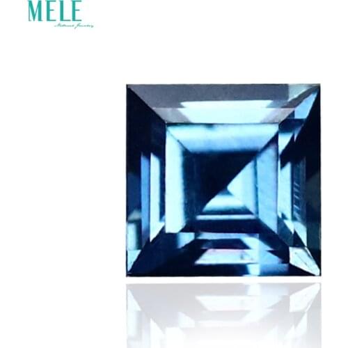 Natural Sapphire 3mm square Princess Cut bare Stone gemstone Pendant ring high-end jewelry custom matching stone