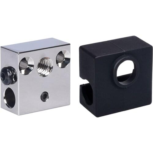 3D Printer Parts CR-10 20*20*10mm All-Metal Aluminium Heater Block MK8 Silicone Sock For Ender 3 Mk7/Mk8/Mk9 J-Head Extruder