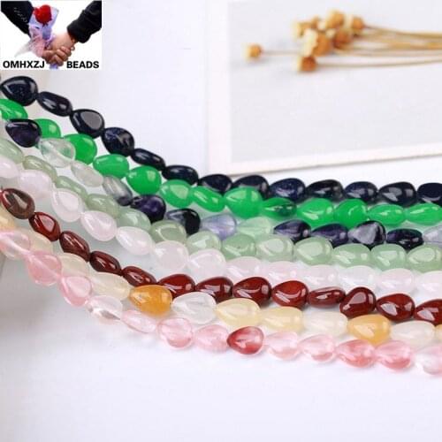 OMH Wholesale JD230 8*10mm Natural Jewelry DIY Making Bracelet Necklace Natural AAA Crystal Agate Loose Spacer Waterdrop Beads