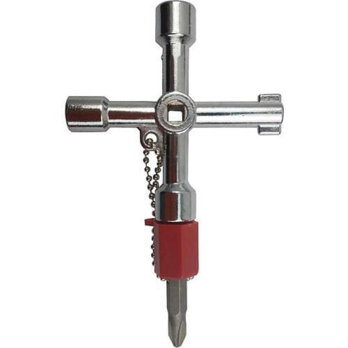 5 In 1 Cross Switch Key Wrench With Accessories Universal Square Triangle Train Electrical Cupboard Box Elevator Cabinet Alloy