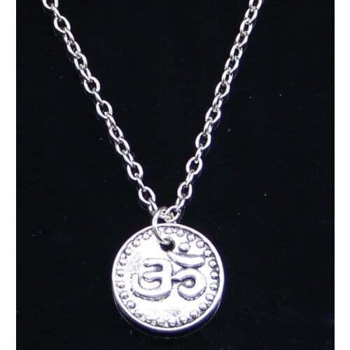 New Fashion Necklace 15mm double sided yoga om Pendants Short Long Women Men Colar Gift Jewelry Choker