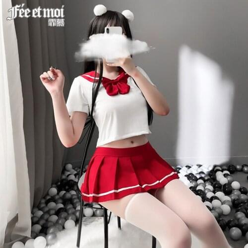 School Girl Japanese Sailor JK Uniform Costumes Baby Doll Women Sexy Cosplay Lingerie Student Outfit with Miniskirt Cheerleader