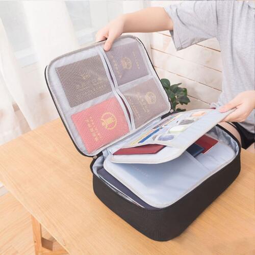 Document Ticket Storage Bag Waterproof 3 Layers Compartments Large Capacity Certificates Files Organizer For Home Travel