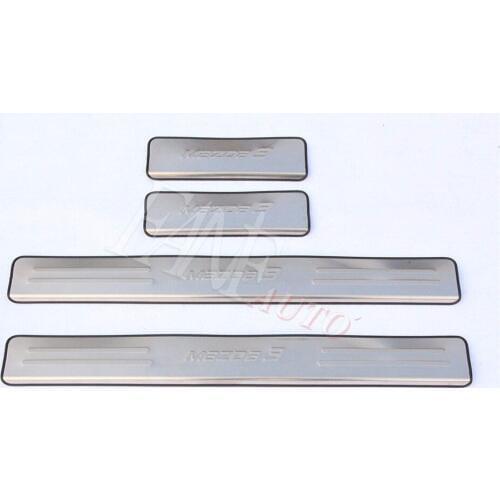 Stainless Steel Led Door Sill Scuff Plate Guard Sills Protector Trim For Mazda 3 Mazda3 Axela 2014-2019