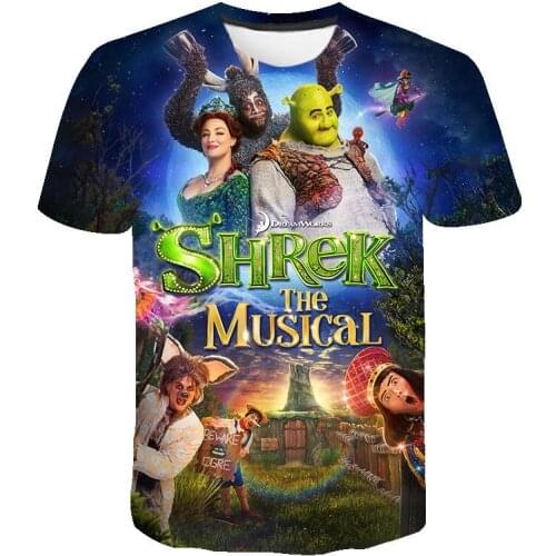 Sweatshirts Summer Short Sleeve Cartoon Anime T Shirt Shrek 3D Printed Men Women Child Casual Streetwear Boy Girl Kids Cool Top