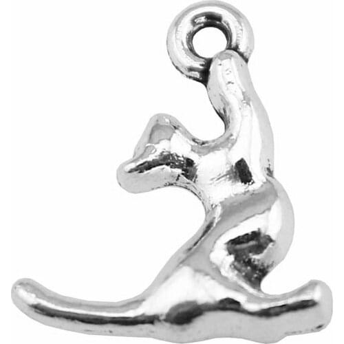 WYSIWYG 10pcs 19x16mm Antique Gold Antique Silver Color Cat Charms Cat Pendant Charms For Jewelry Making