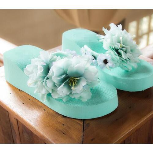 Women Sandals Summer Shoes Slipper Slope With Thick Crust High-heeled Flip Flops Beach Sandals Muffin Sandals Slippers Wedges