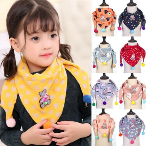 Winter Boys Girls Baby Kid Animal Cartoon Stars Print Scarf Warm Lovely Kids Children Triangle Scarves