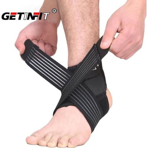 Getinfit 1 Pair Ankle Support Elastic Strap Brace Badminton Basketball Football Taekwondo Fitness Heel Protector Gym Equipment