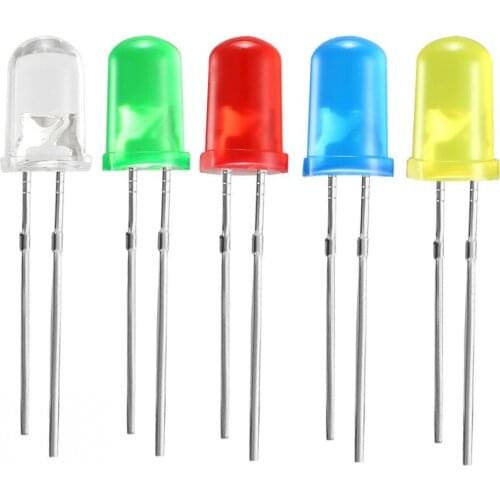 1000pcs 5mm LED Diode F5 mm Assorted Kit White Green Red Blue Yellow Orange Pink Purple Warm white DIY Light Emitting Diode