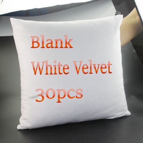 30PCS Pure White Blank Soft Velvet Cushion Cover Heat Thermal Transfer Print Pillow Case Soft Plush Customize Sofa Pillow Cover