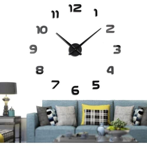 3D DIY Wall Clocks Large DIY Wall Clock Modern Design Decorative Clocks Europe Acrylic Stickers Living Room Klok Reloj De Pared