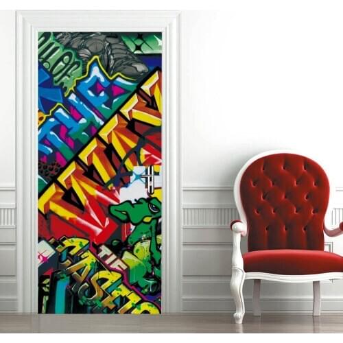 3D creative Graffiti door stickers wall stickers self-adhesive waterproof removable