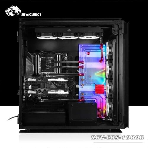 BYKSKI Acrylic Board Water Channel Solution use for CORSAIR 1000D Computer Case for CPU and GPU Block Cooling / 3PIN RGB Light
