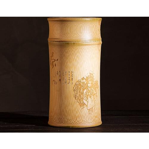 Natural Bamboo Storage Jar Small Tea Caddy Chinese Kung Fu Tea Set Accessories Teaware Container Tea Box for Travel Easy Carry