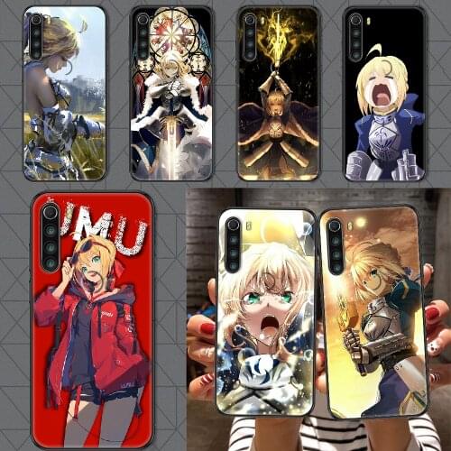 Anime Fate Zero Stay Night Saber Phone case For Xiaomi Redmi Note 7 7A 8 8T 9 9A 9S 10 K30 Pro Ultra black soft hoesjes tpu Etui