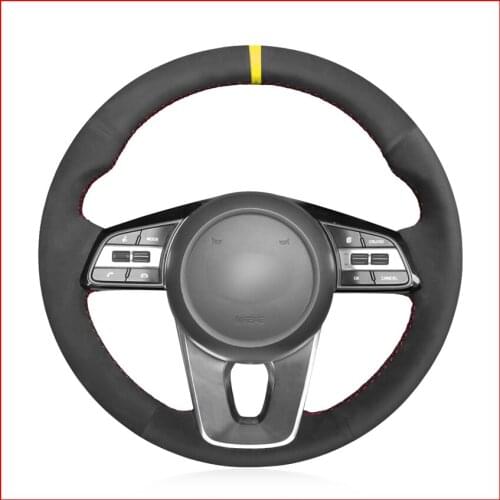 Black Suede Hand Sew Comfortable Soft Steering Wheel Cover for Kia K5 Optima Cee'd Ceed 2019 Forte Cerato (AU) 2018-2019 Parts