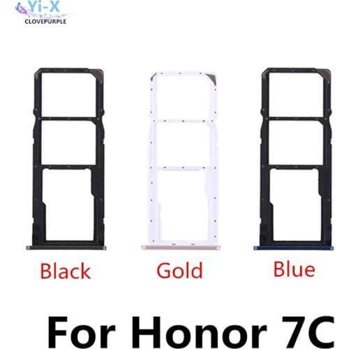 Black/Gold/Blue SIM Card Tray Slot Holder Micro SD Card Slot Holder Adapter for Huawei Honor 7C / Nova 2 Lite / Enjoy 8