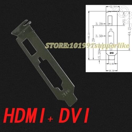 DEBROGLIE 2pcs High Quality Bracket HDMI+DVI Interface Standard Low Profile Baffle for HDPC Graphics Video Card