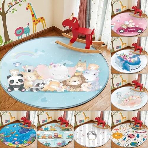 Animal Alphanumeric Game Learn For Baby Child Play Round Carpet In The Childrens Room High Quality Children Flannel Carpet Rug