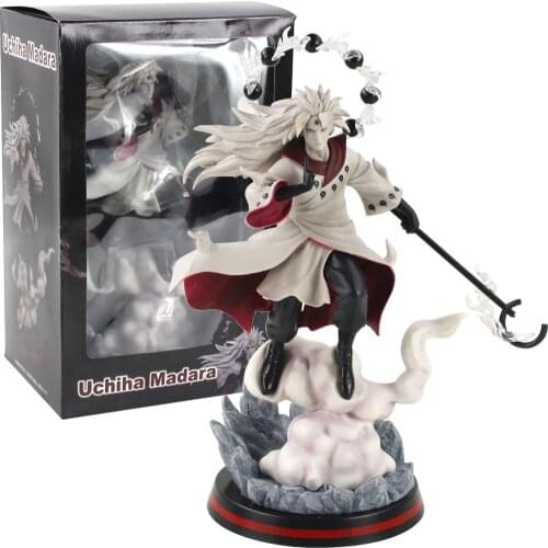 35cm Naruto Shippuden Anime Uchiha Madara Ootutuki Hagoromo with Weappon PVC Action Figure Model Toy Doll Kids Gift Brinquedos