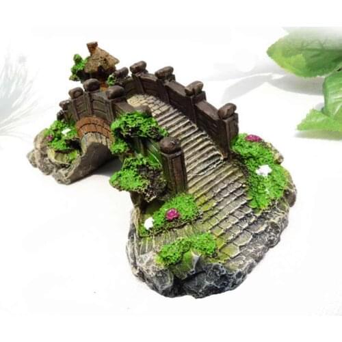 HobbyLane Resin Bridge Landscape Ornament for Aquarium Fish Tank Decoration Ornaments Home Garden Decor