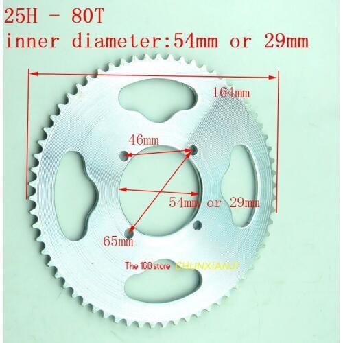 Good quality 25h 80t 54mm Silver Rear Sprocket fit Pocket Dirt Bike ATV Quad Go Kart Buggy Scooter Minimoto Motorcycle