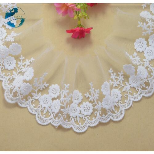 8cm 2 colors lace cotton embroidery lace french lace ribbon fabric guipure diy trim warp knitting sewing Accessories2873