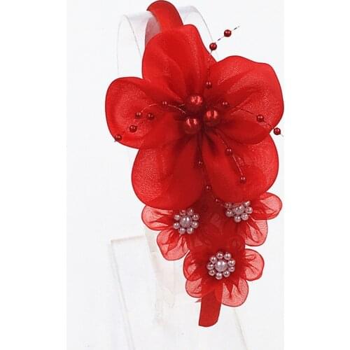 Fashion Hairband Hair Hoop Headwear Flower Lace chiffon flowers pearl flower hair band Headband girl Head hoop Hair Accessories